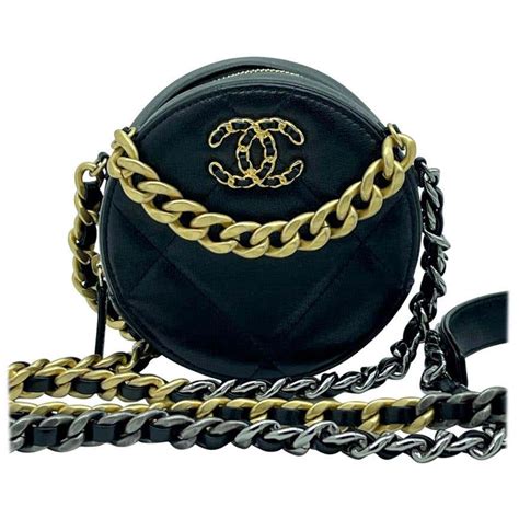 chanel round clutch street|Chanel 19 wallet with chain.